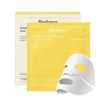 Biodance – Radiant Vita Niacinamide Real Deep Mask 1Box, 34g*4 Biodance
