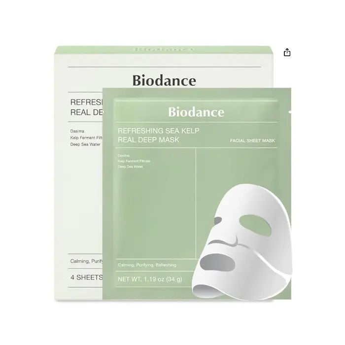Biodance – Refreshing Sea Kelp Real Deep Mask 1 Box, 34g*4 Biodance