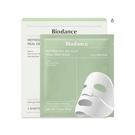 Biodance – Refreshing Sea Kelp Real Deep Mask 1 Box, 34g*4 Biodance