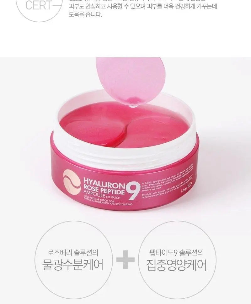 Medi-Peel – Hyaluron Rose Peptide 9 Ampoule Eye Patch, 60 Patches Medi-Peel