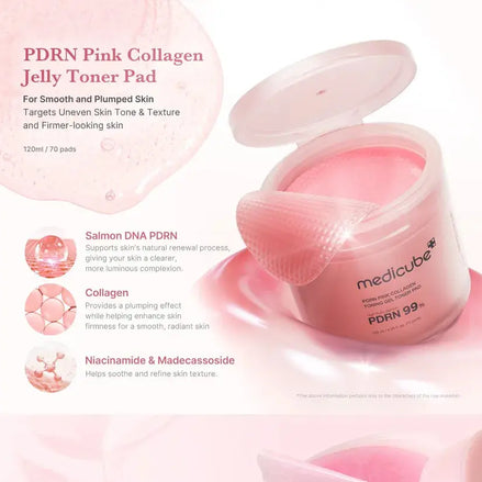 Medicube - PDRN Pink Collagen Toning Gel Toner Pad, 120ml (70pcs) Medicube