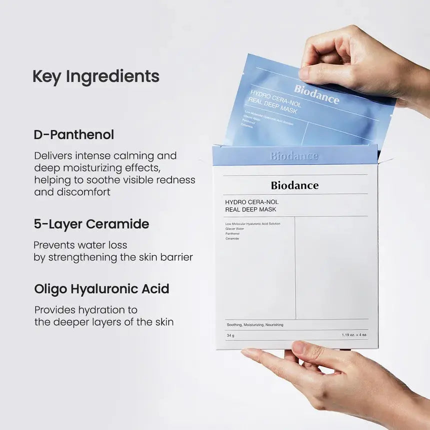 Biodance – Hydro Cera-Nol Real Deep Mask, 34g x 4pcs Biodance