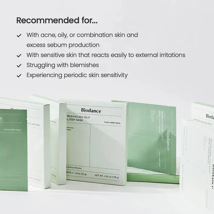 Biodance – Refreshing Sea Kelp Real Deep Mask 1 Box, 34g*4 Biodance