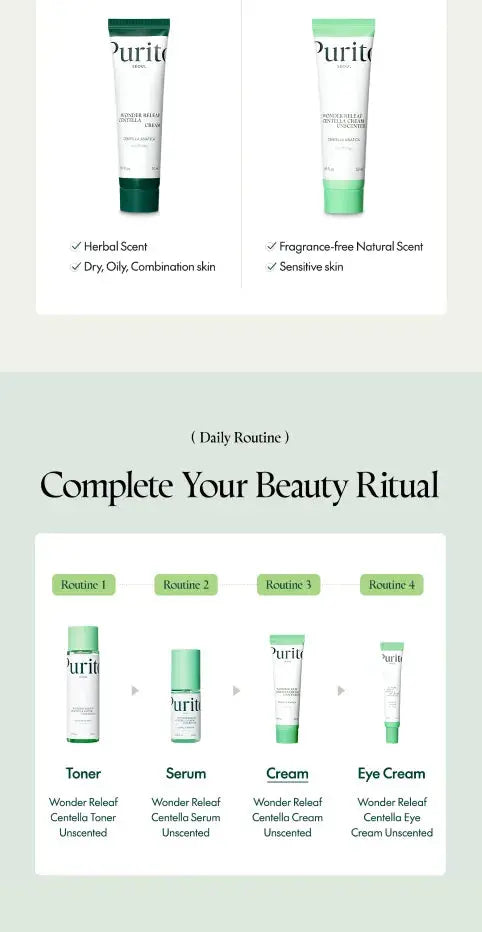PURITO - Wonder Releaf Centella Cream Unscented, 50ml PURITO