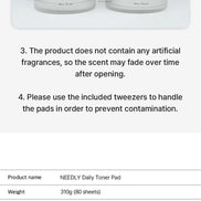 NEEDLY - Daily Toner Pad - 310g/80pads NEEDLY