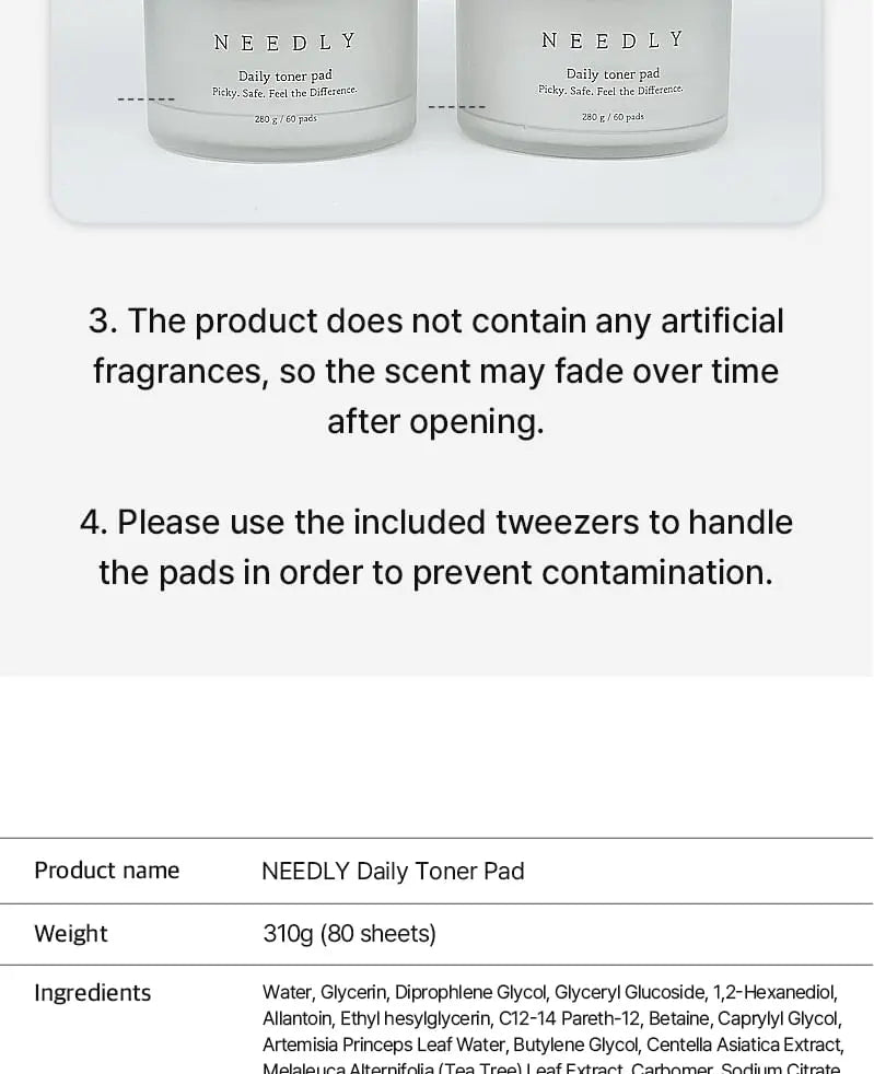 NEEDLY - Daily Toner Pad - 310g/80pads NEEDLY