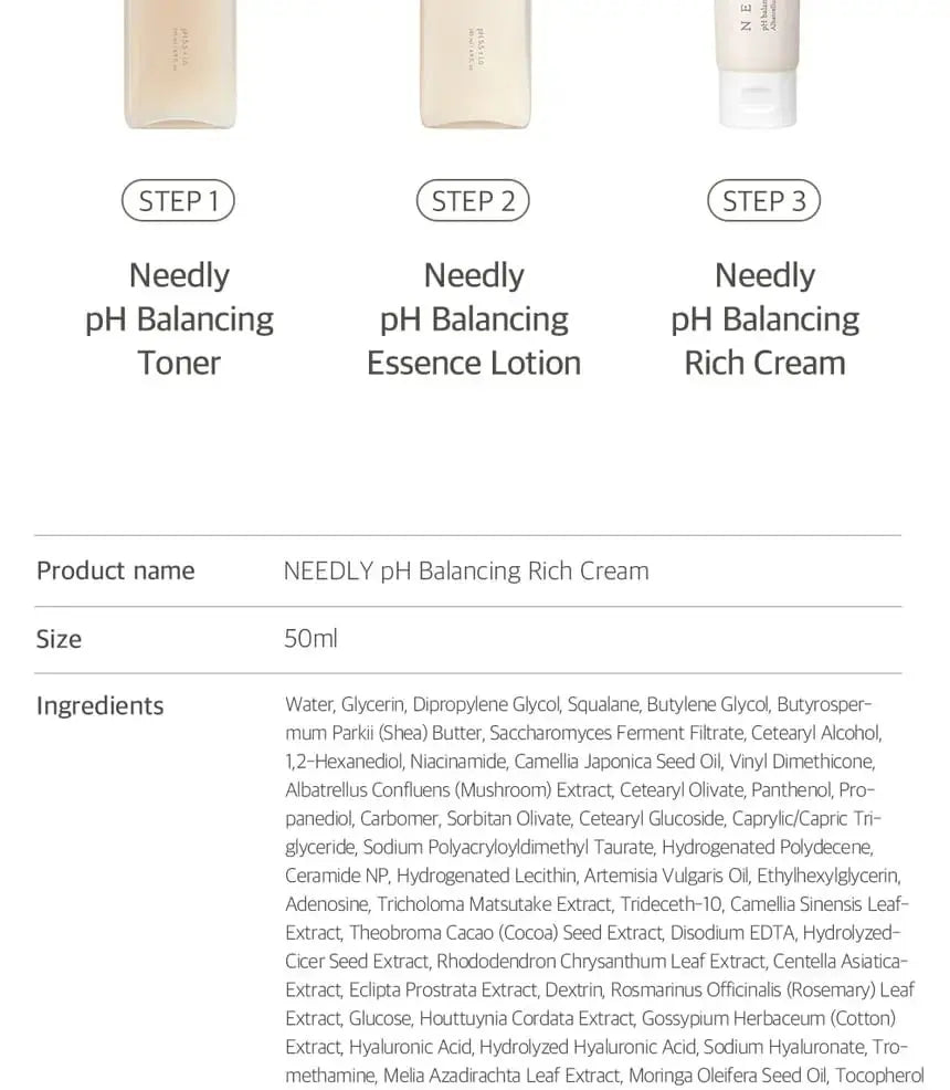 NEEDLY - PH Balancing Rich Cream, 50ml NEEDLY