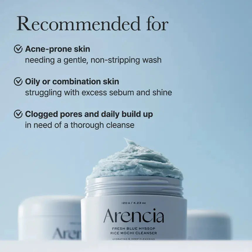 Arencia – Fresh Blue Hyssop Rice Mochi Cleanser, 120g Arencia