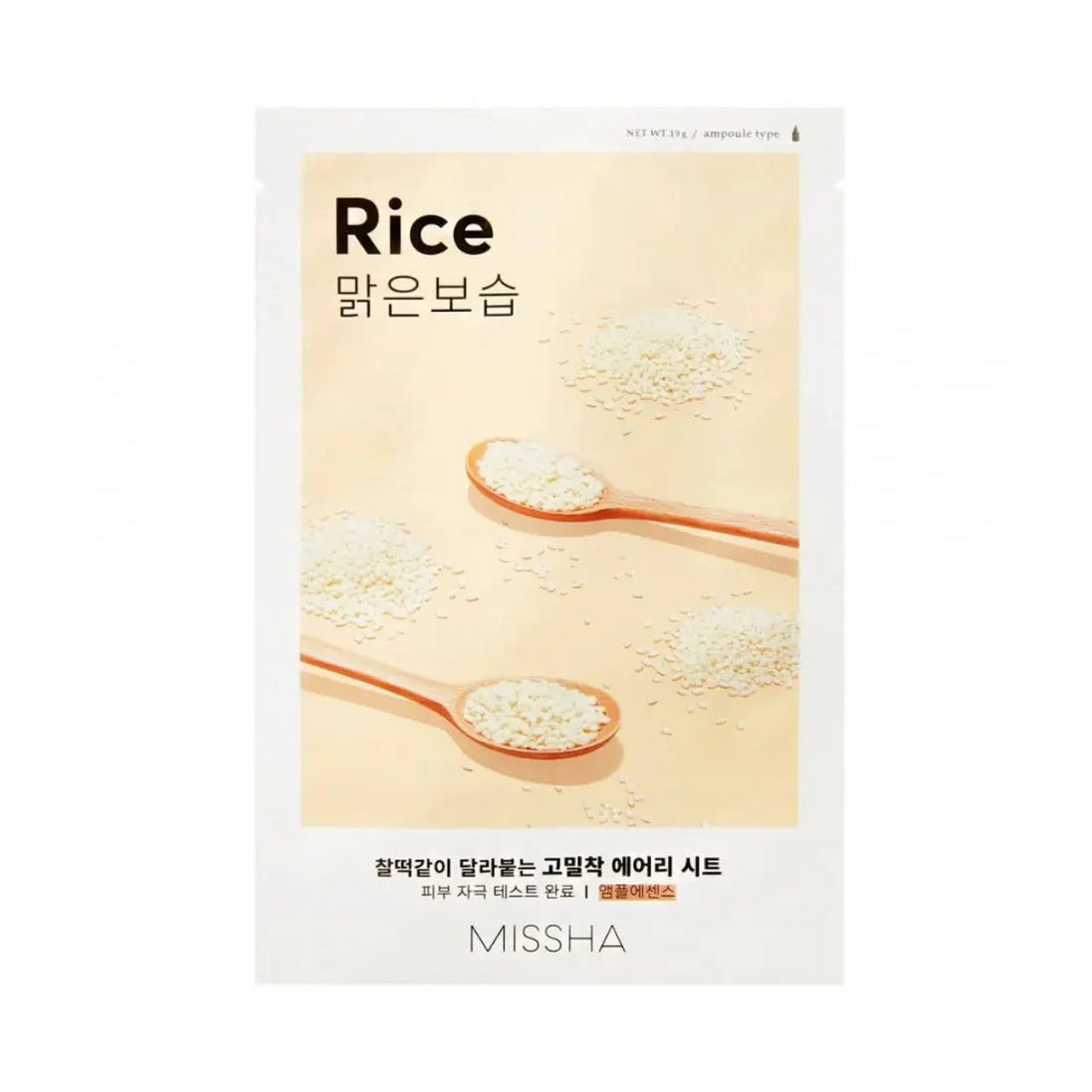 Missha – Airy Fit Sheet Mask Rice, 19g Missha