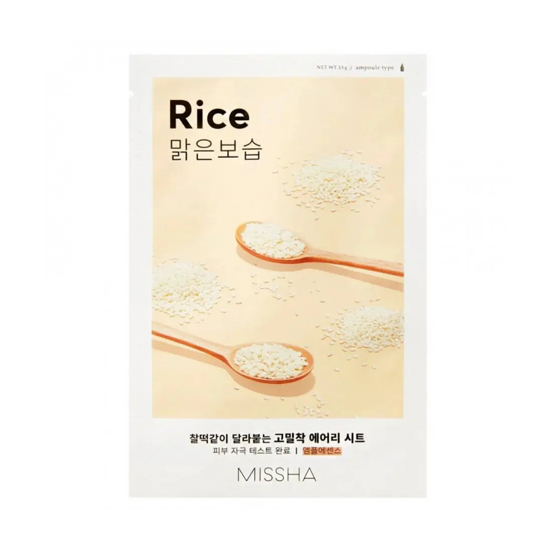 Missha – Airy Fit Sheet Mask Rice, 19g Missha